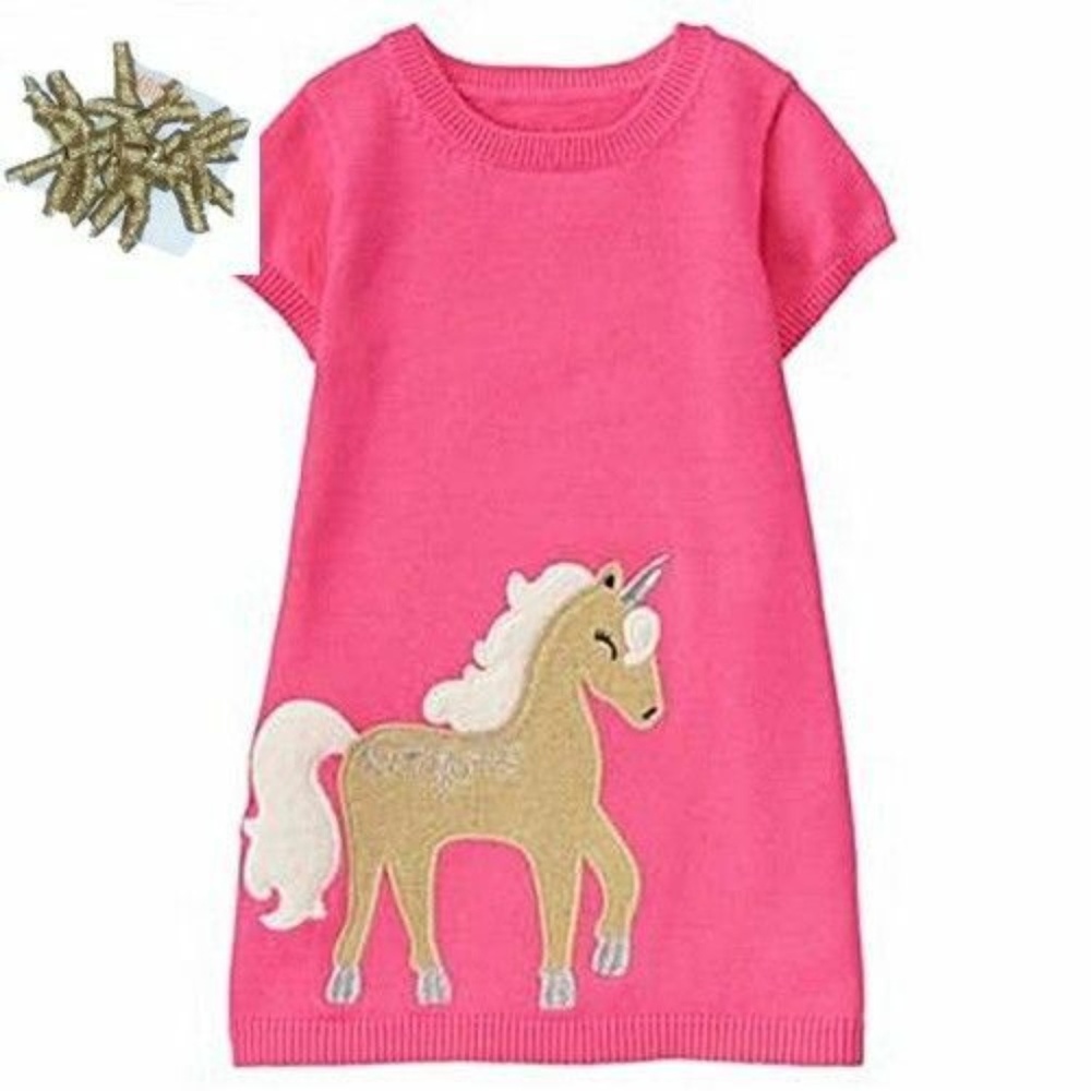 Gymboree Unicorn Sweater Dress Curlies 18-24 2T
